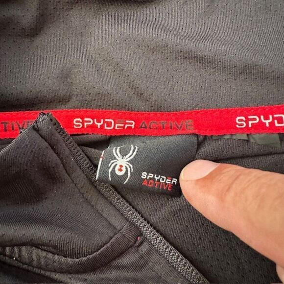 Spyder Active Men's Medium Black 1/4 Zip Athleisure Top - Picture 4 of 9